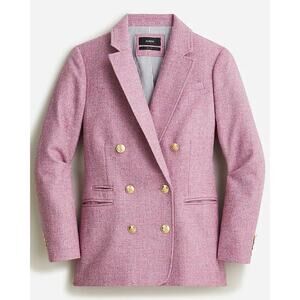 J.Crew Bristol Double-Breasted Blazer Moon Wool Lavender Herringbone Size 00
